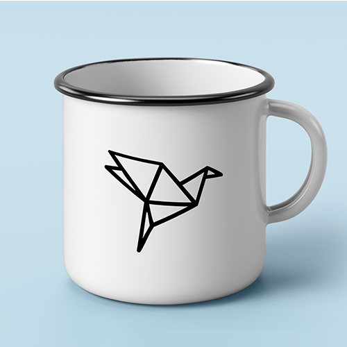 Personalised white tin mug