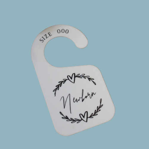 Personalised Rail hanger acrylic clear disc set of 4