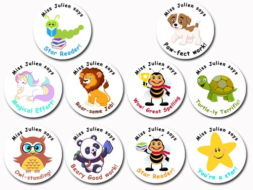 Teacher stickers personalised